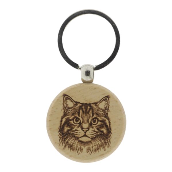 Sleutelhanger "Kat" beukenhout (4cm)
