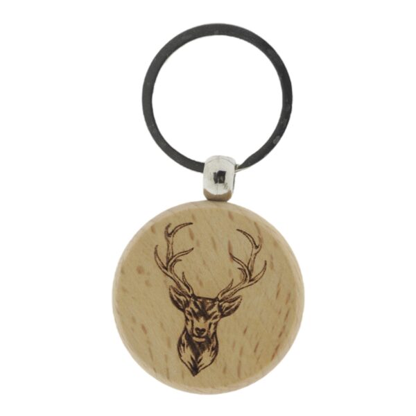 Sleutelhanger "Hert" beukenhout (4cm)