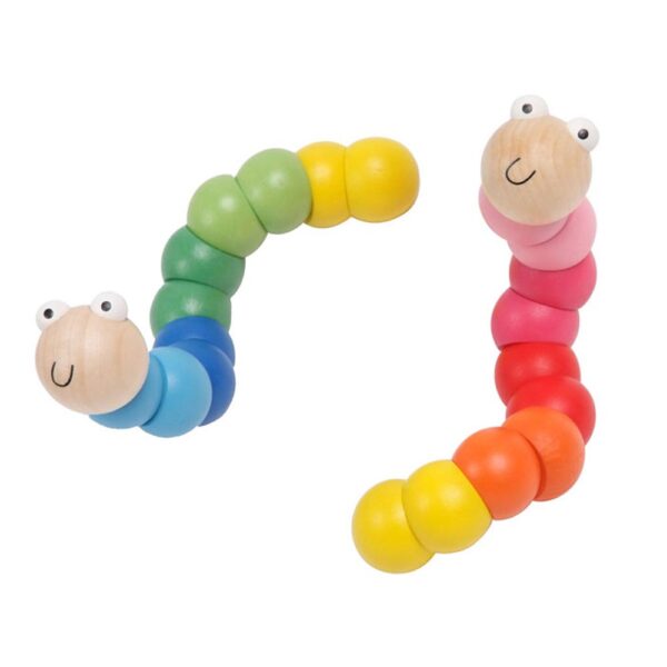 Houten motoriek worm/rups (kleur ass.)