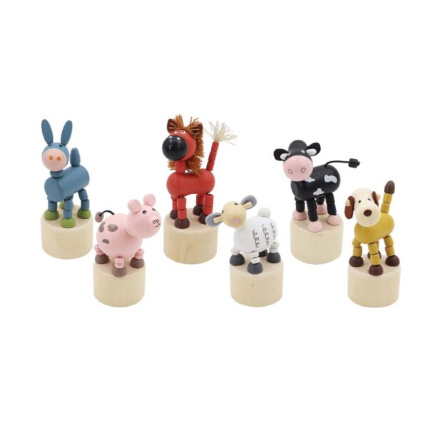 Houten drukdieren boerderij (ass.)