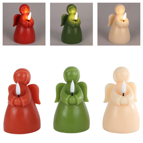 Kaars LED "Engel" kleur ass. R/G/B