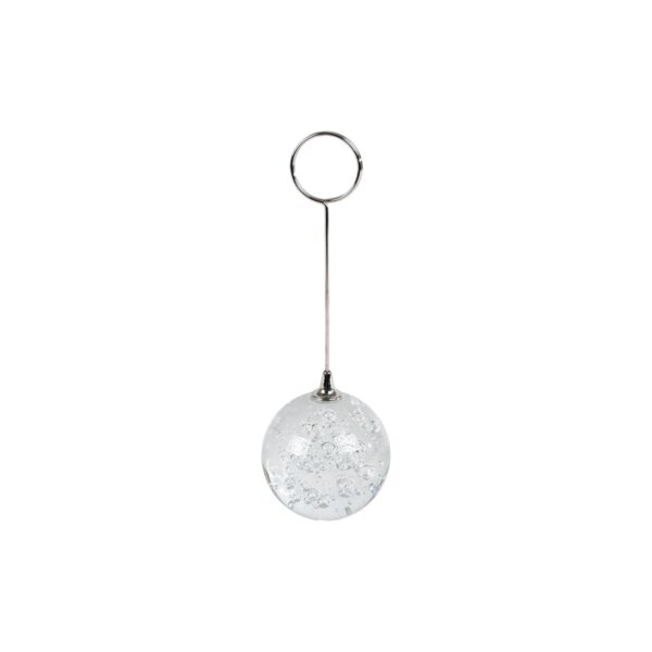 Kaarthouder "Crystal" zilver/helder metaal/glas